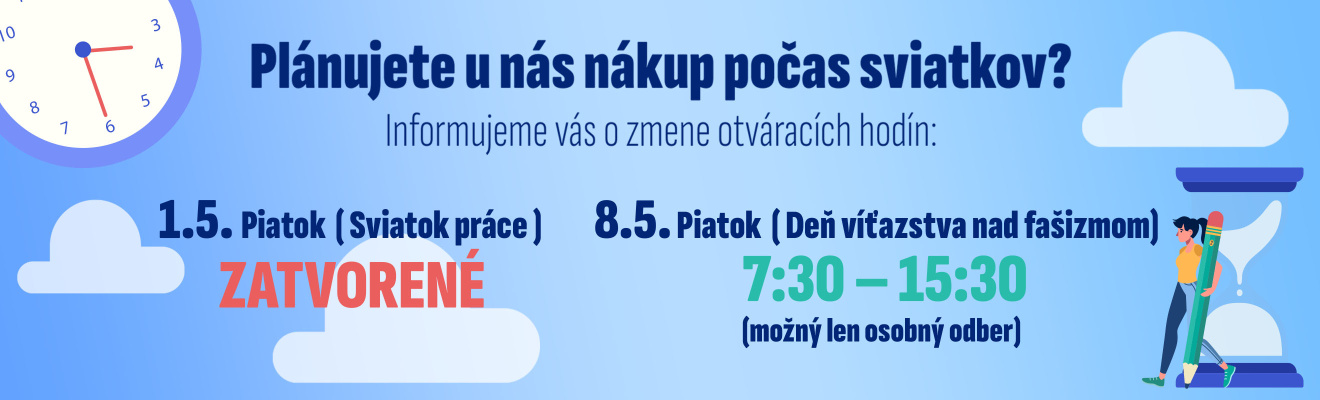 Otváracie hodiny počas sviatkov Máj 2026