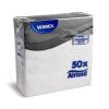 Servítky PREMIUM dekor R biele 40 x 40 cm, 50 ks