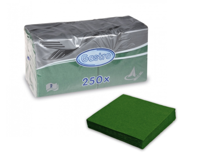 Servítky 24x24cm 2-vrstvové 4f 250ks tmavo zelené