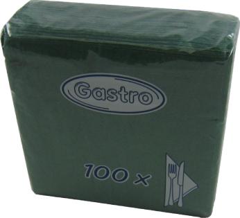 Servítky 33x33cm 1-vrstvové 4f 100ks tmavo zelené