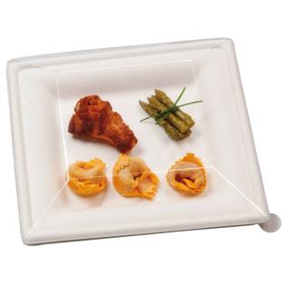 Veko na tanier BAGASSE štvorec 260mm 25ks
