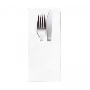 Servítky 40x40cm 3vr 8f CUTLARY 200ks biele