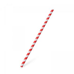 Slamky JUMBO PAP 25cm 8mm červená 100ks