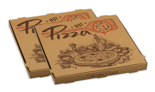 Krabica na pizzu 45x45x4 hnedá 50 ks