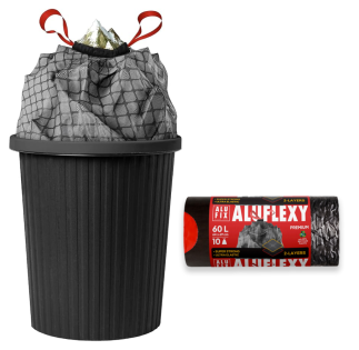 Vrece LD ZA 64x69 33mi sivo-čierne 10ks 60L