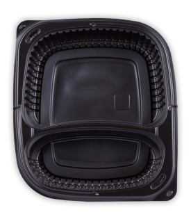 Miska do mikrovlnky L PP ECONOMY 1000ml 2D čierna 100ks