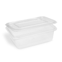 Miska hranatá rPET s vekom 1500 ml, 50 ks