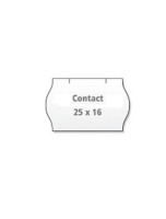 Etikety Contact 25x16 oblé biele