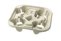 Podnos na 4 poháre hnedý