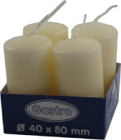 Sviečka valcová 40x80mm,béžová,4ks