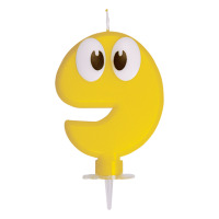 Sviečka číslová žltá č.9 80mm