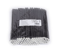 Slamky rovné papierové 20cm 8mm čierne 100ks