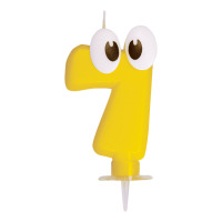 Sviečka číslová žltá č.7 80mm