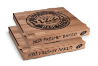 Krabica na pizzu 33x33x4 W hranatá  hnedá 100 ks