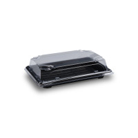 Miska na sushi 188x130x45 mm s vekom 50 ks