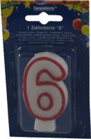 Sviečka číslová, č.6, 75mm