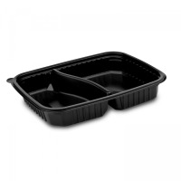 Miska do mikrovlnky L PP 1200ml 2D čierna 50ks