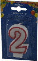 Sviečka číslová, č.2, 75mm