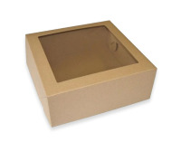 Krabička s okienkom 31x31x12 cm  hnedá 25ks