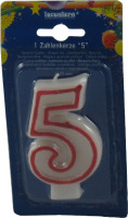 Sviečka číslová, č.5, 75mm