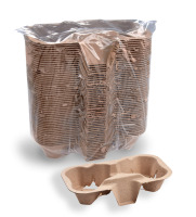 Podnos na 2 poháre hnedý 50ks