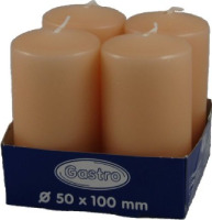 Sviečka valcová 50x100mm,béžová,4ks