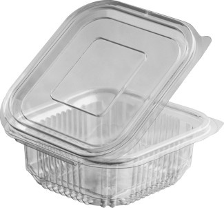 Miska hranatá PET s vekom 250ml 50ks