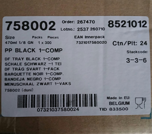 DUNI Miska 470ml, 138 x 114 x 53 mm čierna, 300 ks