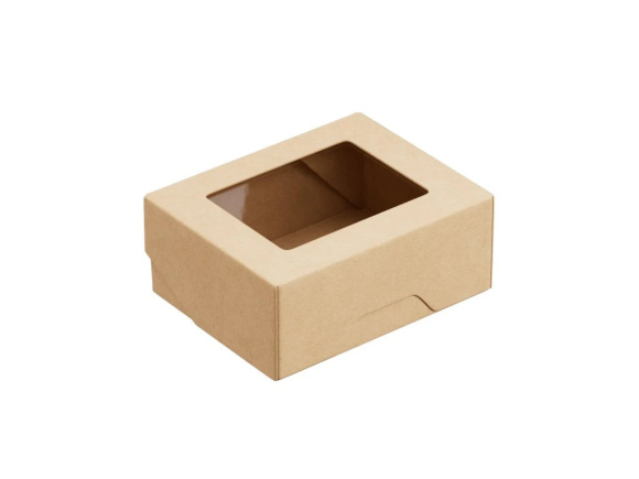 Krabička s okienkom 80x100x40 mm hnedá 25ks