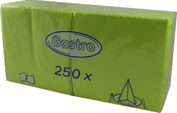 Servítky 33x33cm 2-vrstvové 4f 250ks žltozelené