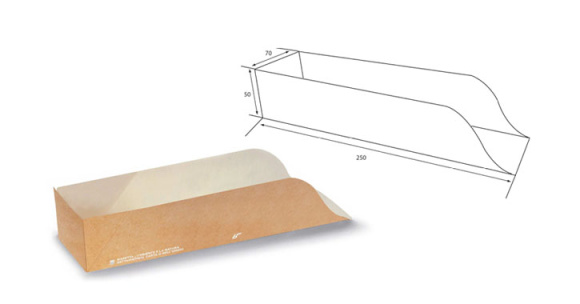 BOX hot-dog 250x70x50 hnedý 50ks