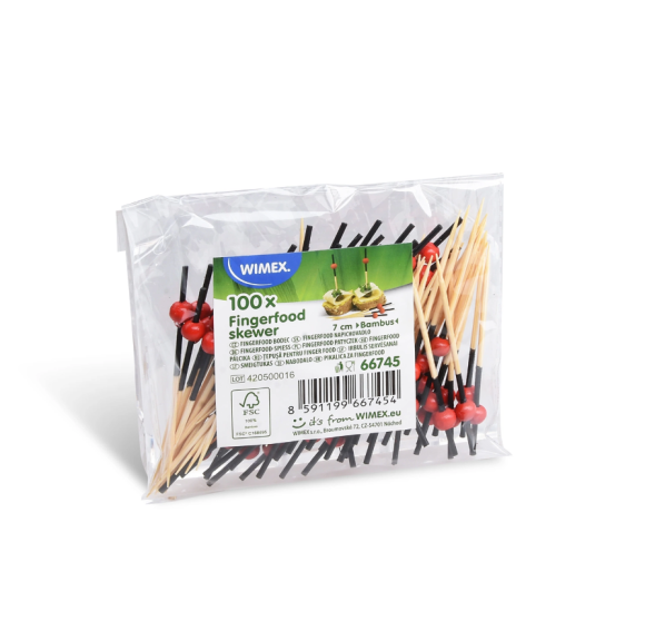 Napichovadlá bambus PERLA červená 7 cm, 100 ks