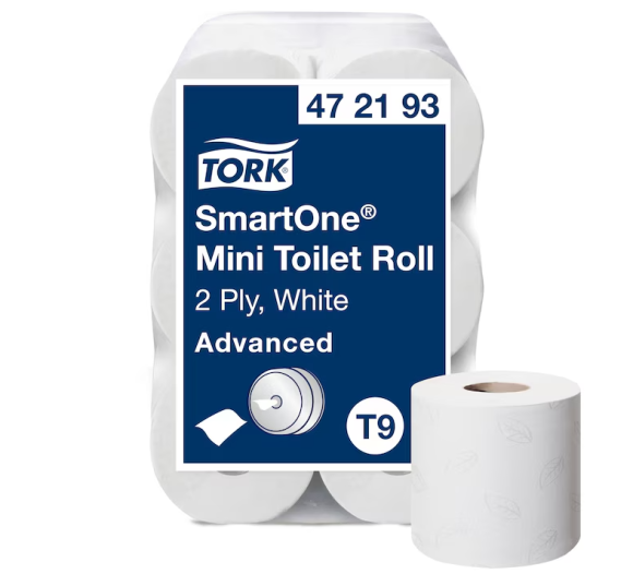 TORK SmartOne mini toaletný papier v kotúči, biely T9, 12 ks