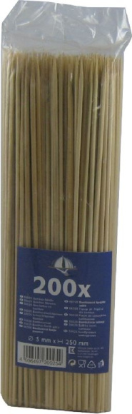 Špajdle bambusové ostré 25cm, 200ks