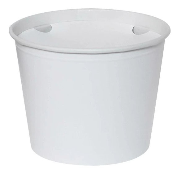 Papierové vedro+veko 4100ml biele 19ks