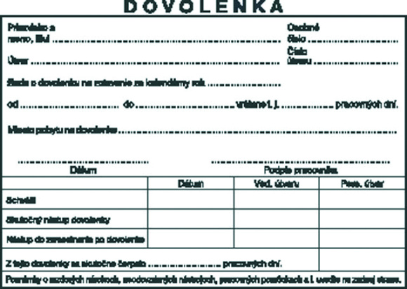Dovolenkový lístok 100 listov