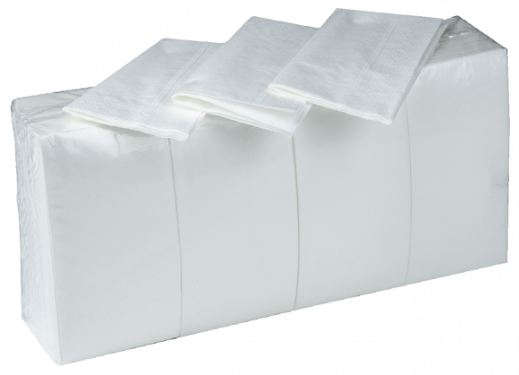 Servítky 33x33cm 2-vrstvové 8f 250ks biele