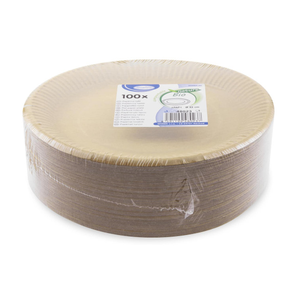 Tanier papierový nepremastiteľný kraft, 100 ks, 23cm