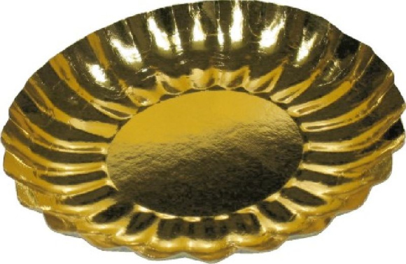 Tanier papierový okrúhly ZLATY 21cm 25ks