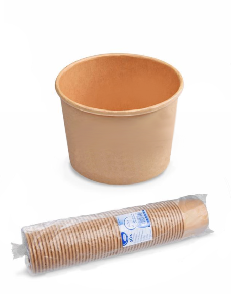 Miska papierová 500ml 115mm hnedá 50ks