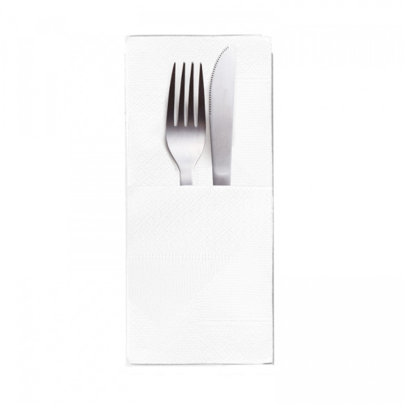 Servítky 40x40cm 3vr 8f CUTLARY 200ks biele
