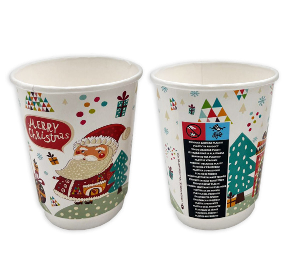 Pohár papierový 280ml 80mm Mikuláš 20ks, 2/vrst.