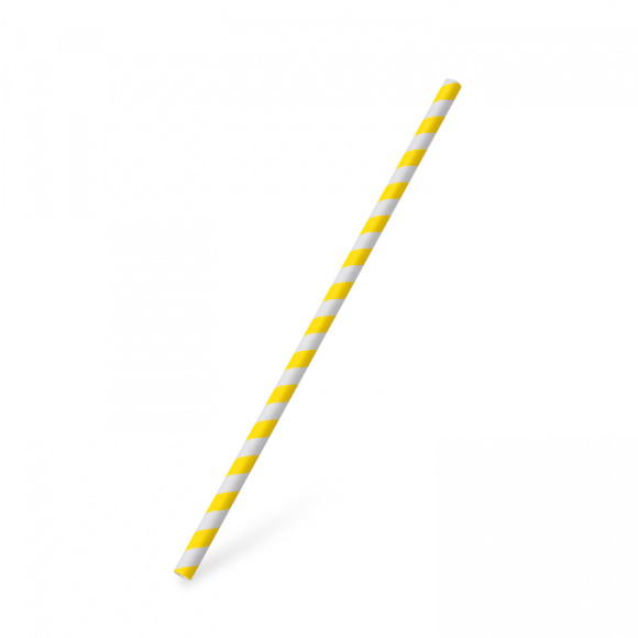 Slamky JUMBO PAP 25cm 8mm žltá 100ks