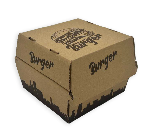 BOX hamburger 130x130x110 VL POTLAČ hnedý 50ks