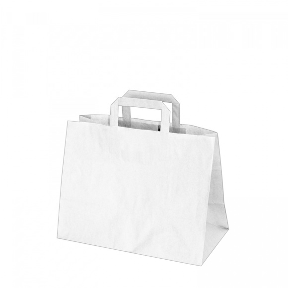 Taška papierová 32x17x27cm 80g biele 50ks