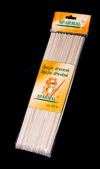 Špajdle drevené ostré 25cm 100ks