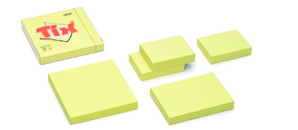 Poznámkový blok samolep. žltý 38x51mm
