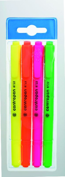 Zvýrazňovač Centropen 8722 sada 4ks