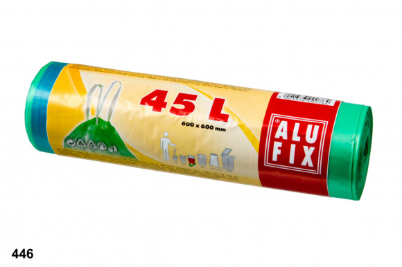 Vrece HDPE zaťahovacie 60x60cm 14mi zelené 20ks 45L