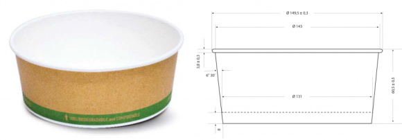 Miska papierová šalátová EKO 800ml 50ks